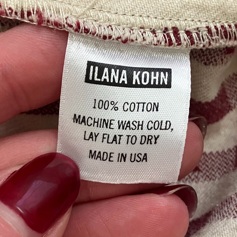 Ilana Kohn Rose Midi Dress Dobby Dot Sz. 2 (S) Red and White Geometric Print - Picture 8 of 9